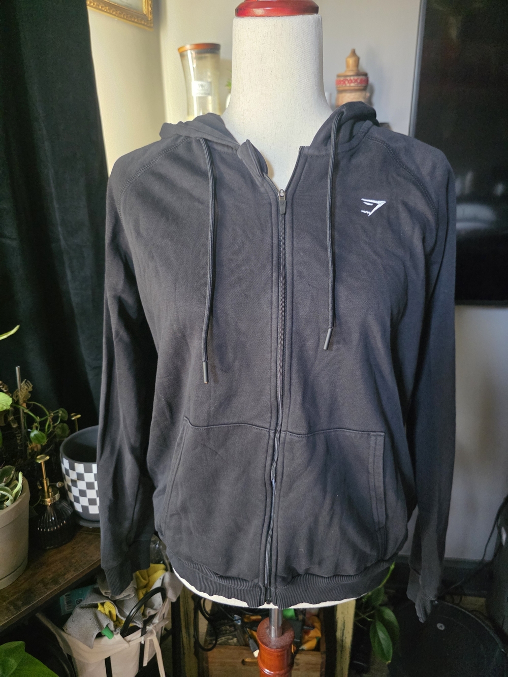 Gymshark Women's Black Zip-Up Hoodie